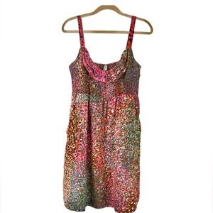 Maeve Multicolor Floral Print Sundress - Pink, Green, Orange